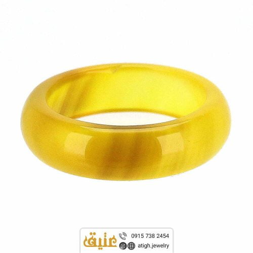 حلقه عقیق سلیمانی عسلی طبیعی سایز ۵۷ | سایت جواهری عتیق: atigh.jewelry