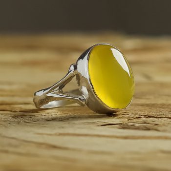 خرید انگشتر عقیق زرد شرف الشمس نقره مردانه