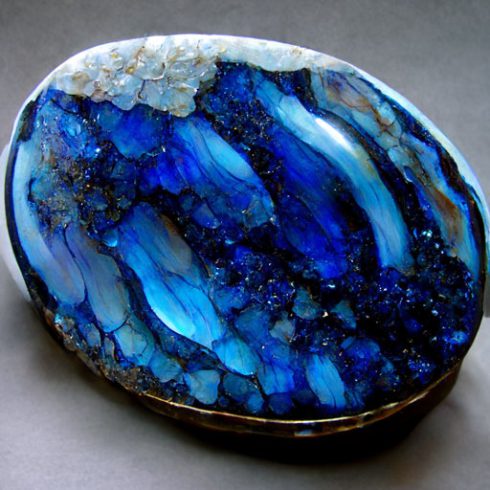 خواص سنگ عقیق آبی اصل برش داده شده زیبا