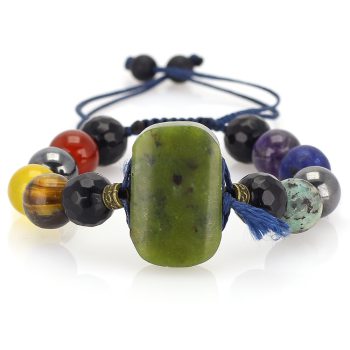 خرید دستبند هفت سنگ چاکرا، یشم کانادایی